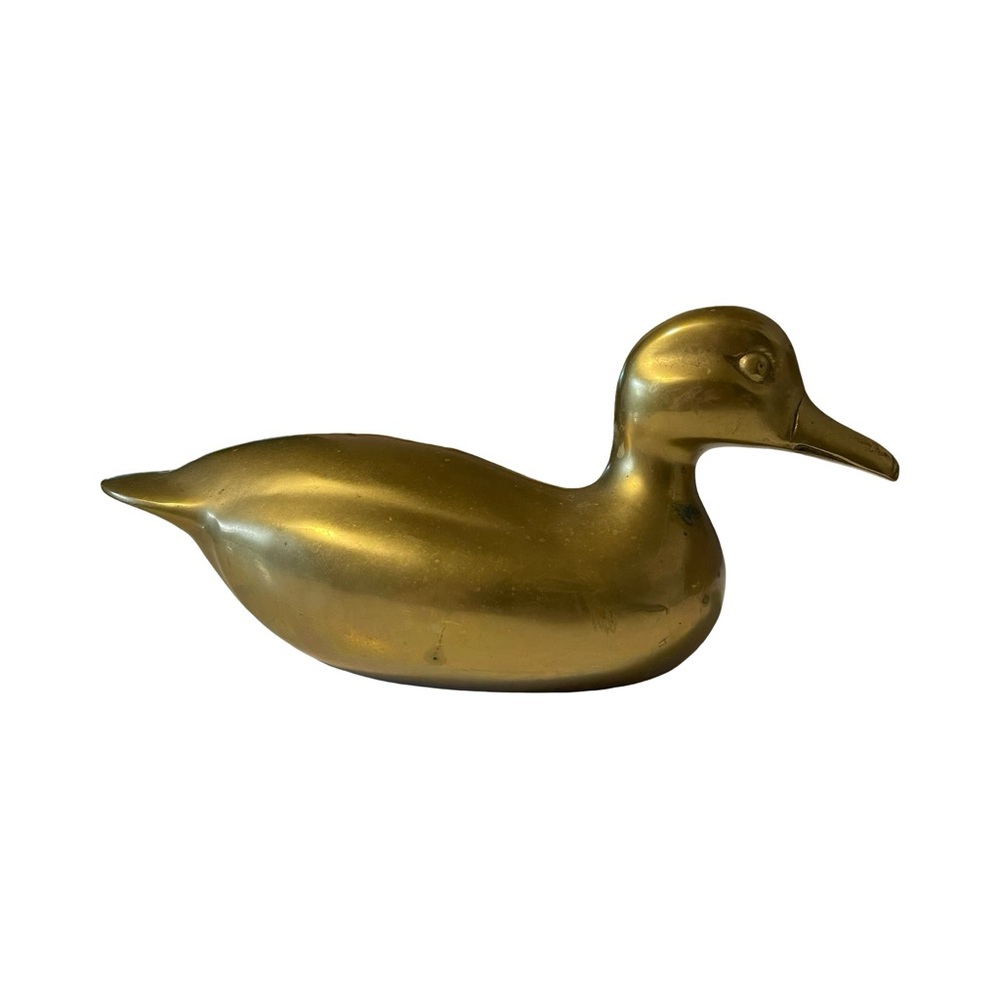 ✨ Vintage Heavy Brass Duck Figurine – 10” Long 🦆 - Picture 5 of 8